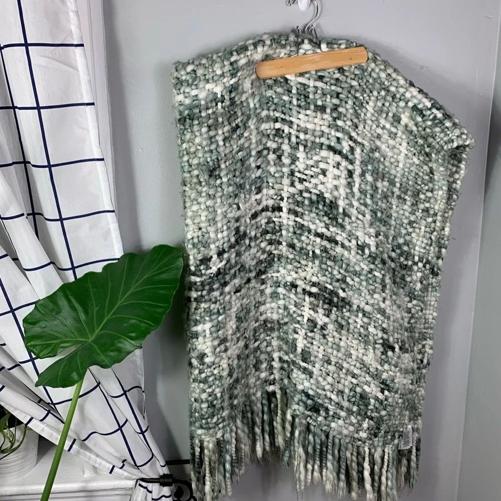 West Elm Gray Woven Blanket